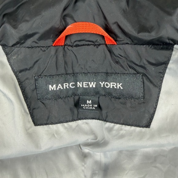 Marc New York Down Puffer Jacket Black Winter Quilted Zip Pockets‎ Men's Medium - Picture 5 of 15